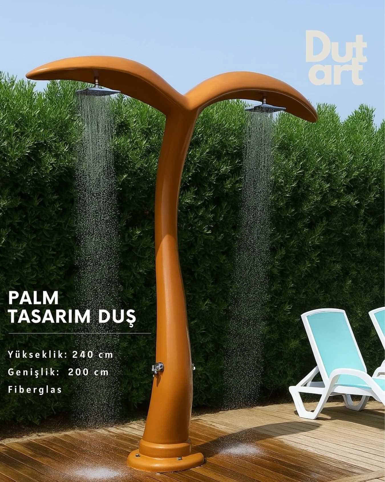 Yeni nesil Palm duş modelimiz ile plajlar, havuz başları ve