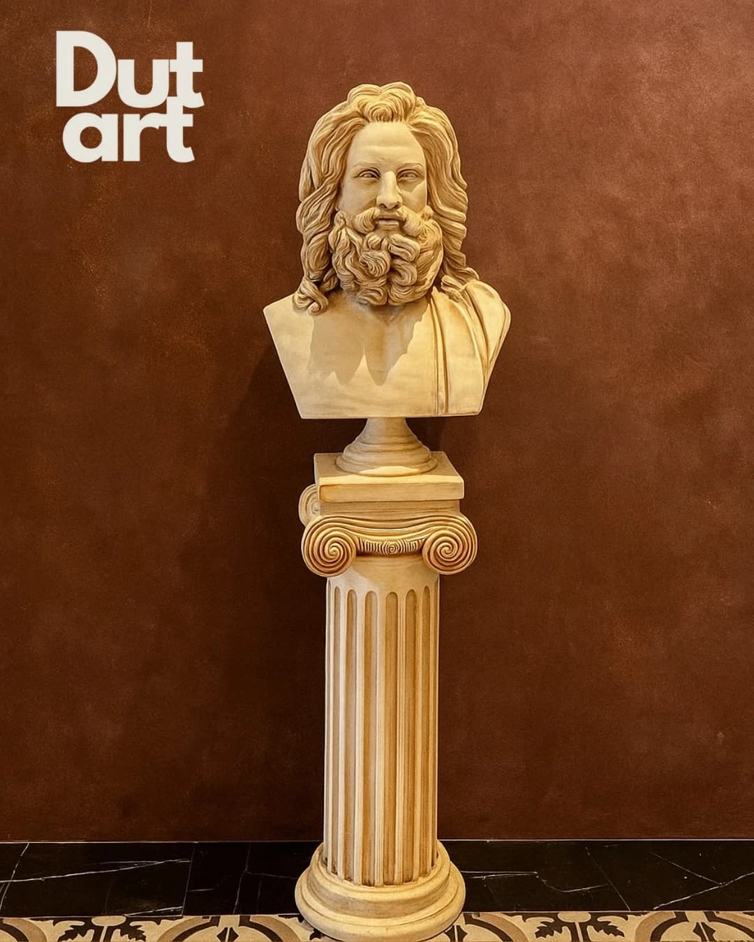 Zeus Heykeli Fiberglas Sütun ve Büst